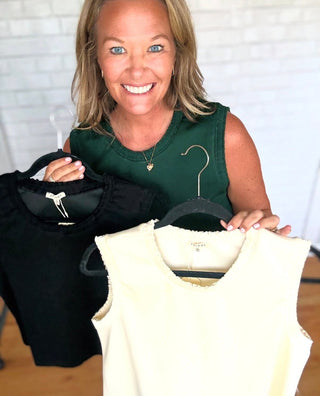 Devin Detail Tank Top - Hunter Green - A Bushel & A Peck