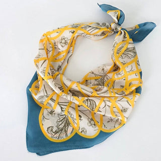 Doris Geometric Floral Square Scarf - A Bushel & A Peck