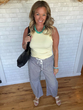 Drawstring Stripe Pants - A Bushel & A Peck