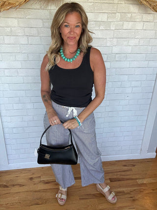 Drawstring Stripe Pants - A Bushel & A Peck