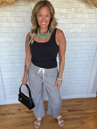 Drawstring Stripe Pants - A Bushel & A Peck