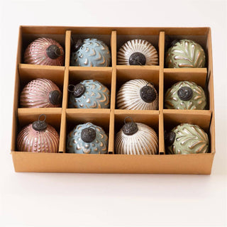 Mini Glass Ornaments - Pastel Textures (PK/12 AST)