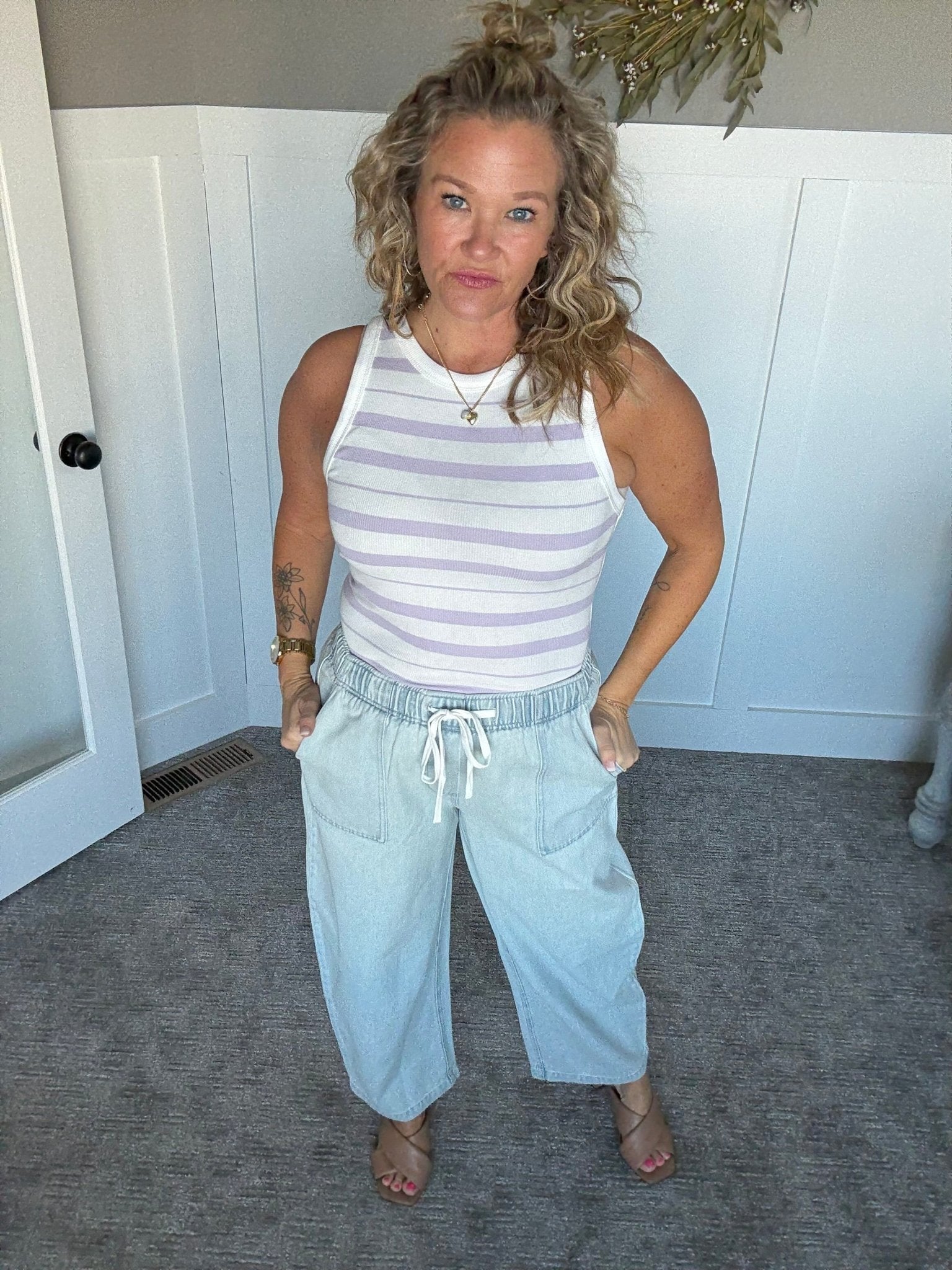 Edlin Tank - Ivory Lavender - A Bushel & A Peck