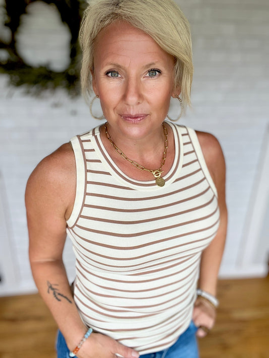 Edlin Tank - Off White Umber - A Bushel & A Peck