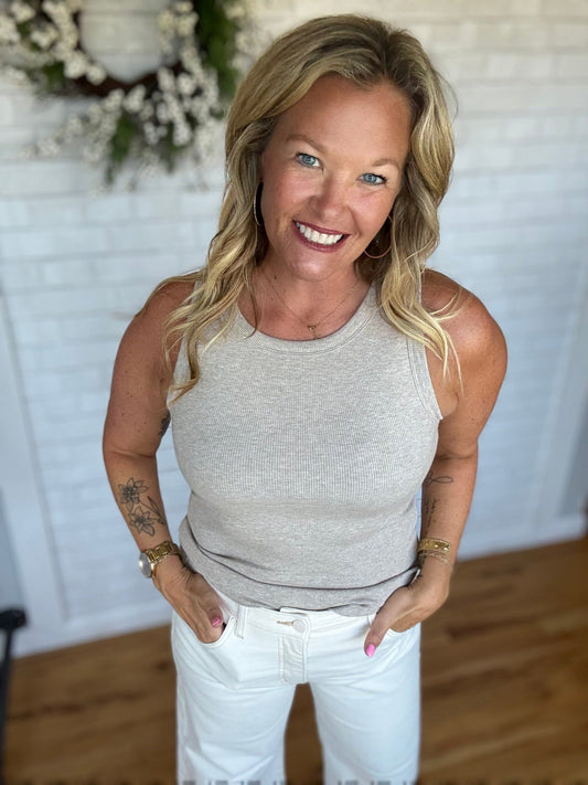 Edlin Tank - Taupe Heather - A Bushel & A Peck