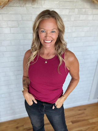 Ella Ribbed Tank Top - Brambleberry - A Bushel & A Peck