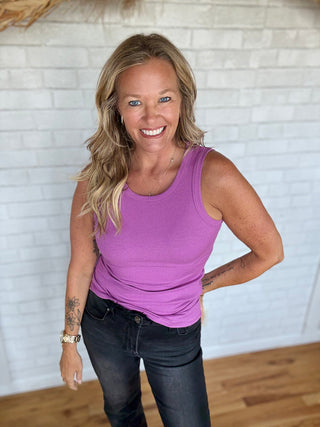 Ella Ribbed Tank Top - Mulberry - A Bushel & A Peck