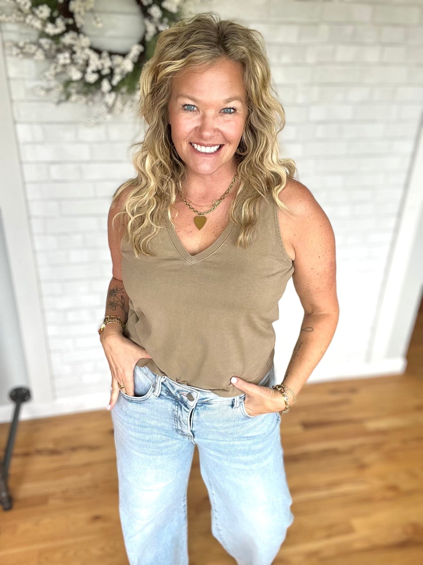 Ellie Tank - Coffee - A Bushel & A Peck