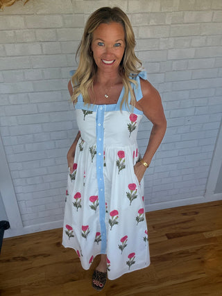 Fiona Floral Midi Dress - A Bushel & A Peck