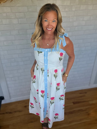 Fiona Floral Midi Dress - A Bushel & A Peck