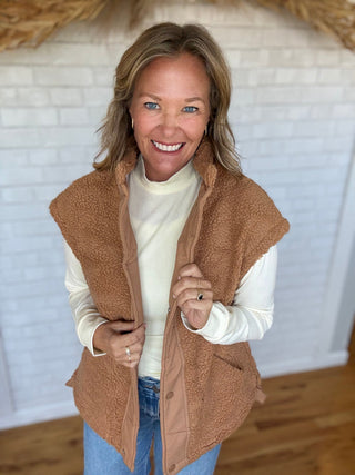 Fleece Vest - Camel - A Bushel & A Peck