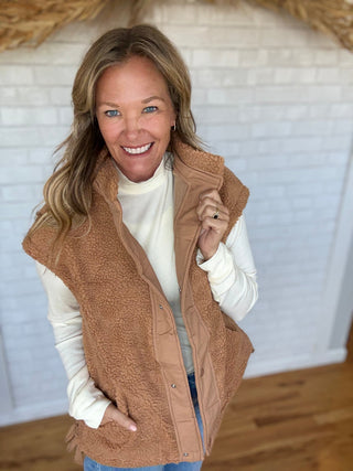 Fleece Vest - Camel - A Bushel & A Peck