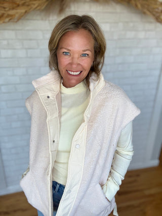 Fleece Vest - Ivory - A Bushel & A Peck