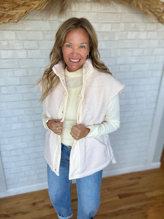 Fleece Vest - Ivory - A Bushel & A Peck