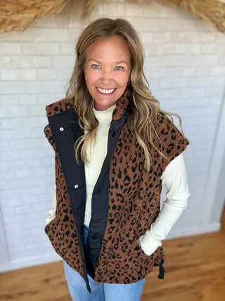 Fleece Vest - Leopard - A Bushel & A Peck