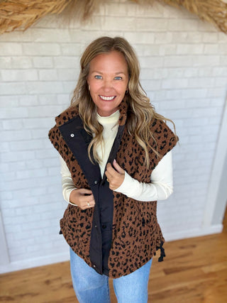 Fleece Vest - Leopard - A Bushel & A Peck