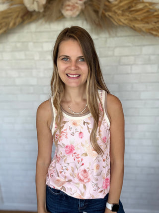 Floral Jersey Tank Top - A Bushel & A Peck