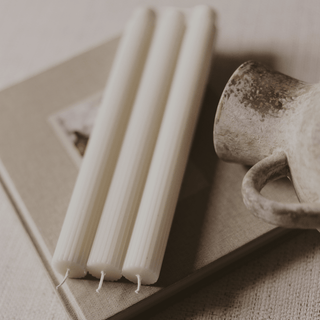 Fluted Taper Candles, Set of 3 - Home Decor & Gifts - A Bushel & A Peck