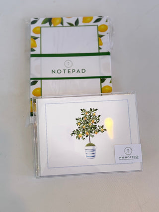 Folded Notecards Lemon Tree - A Bushel & A Peck