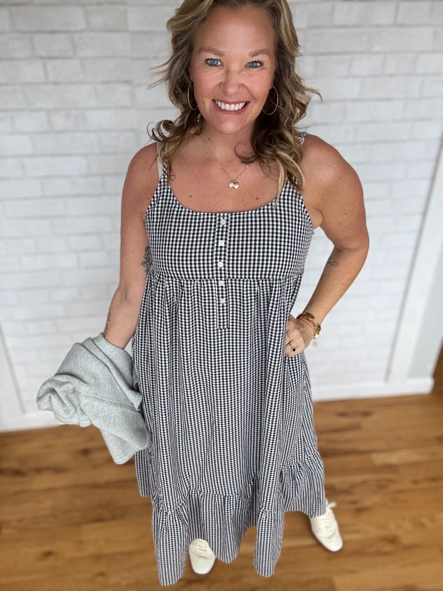 Gingham Midi Dress - A Bushel & A Peck