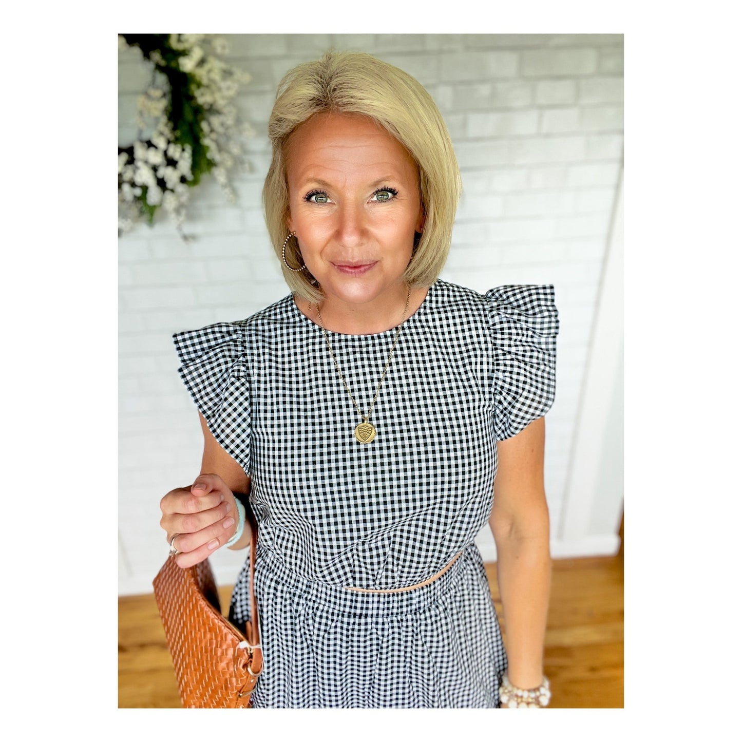 Gingham Ruffle Top - A Bushel & A Peck