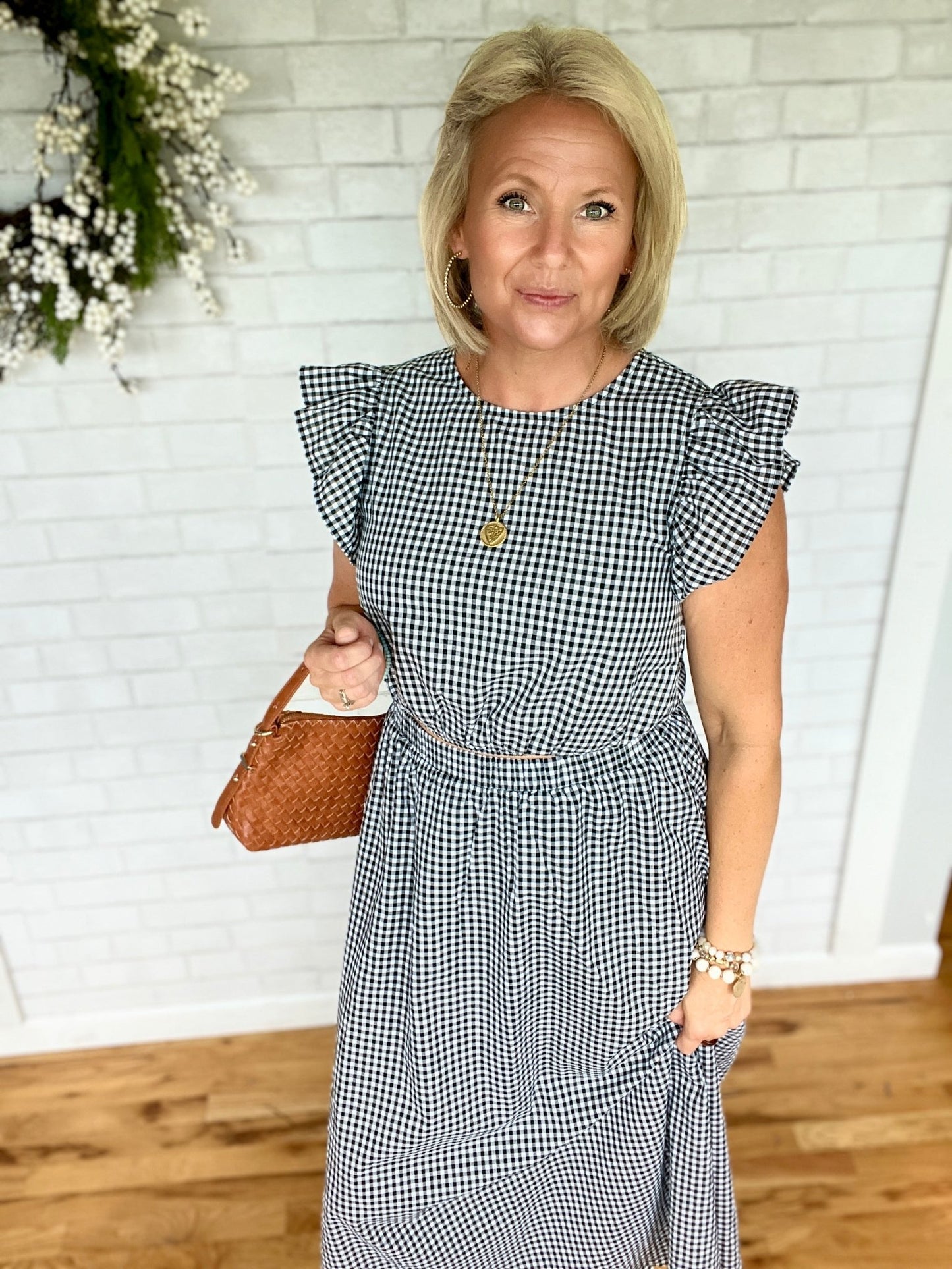 Gingham Ruffle Top - A Bushel & A Peck