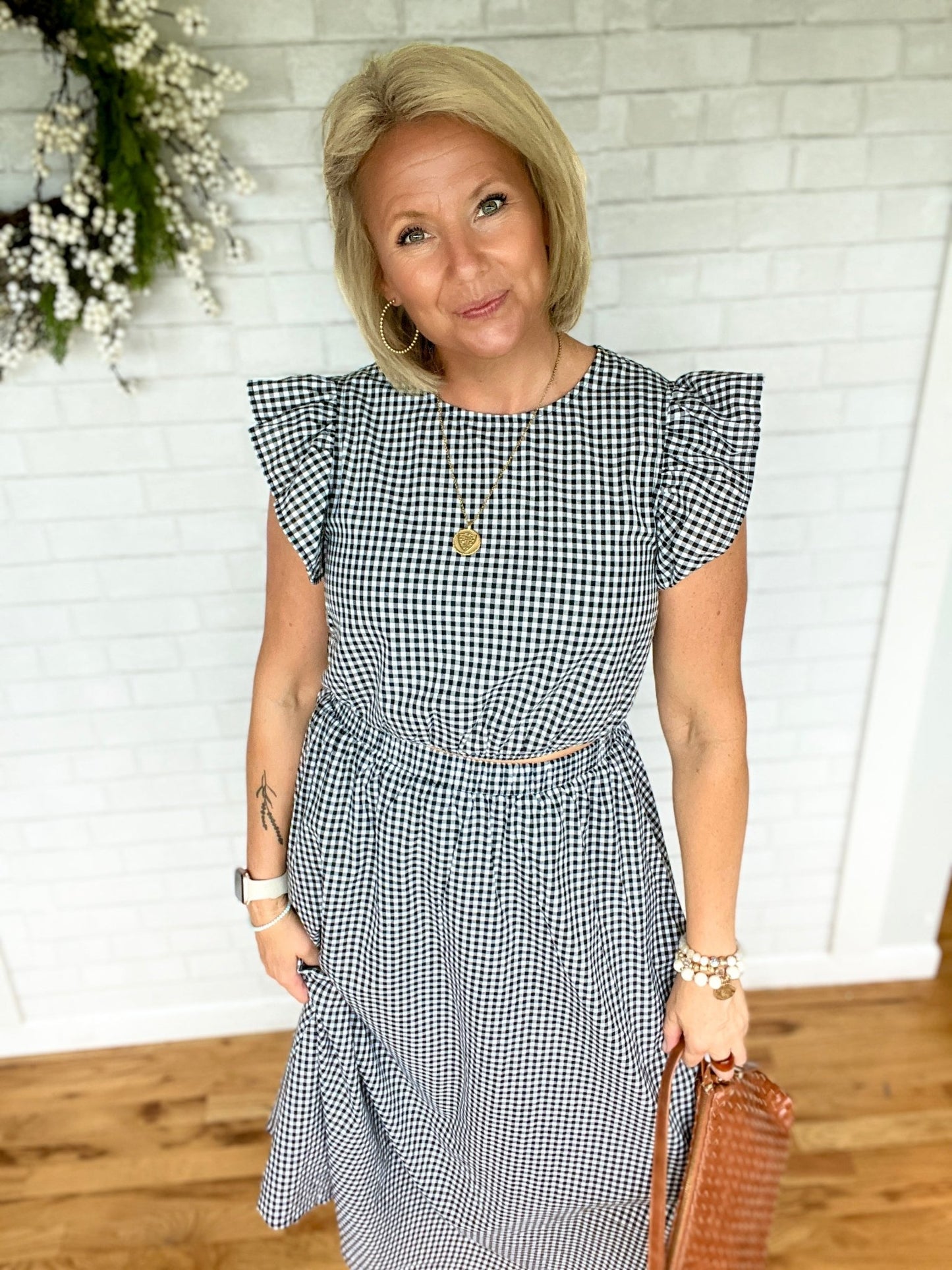 Gingham Ruffle Top - A Bushel & A Peck