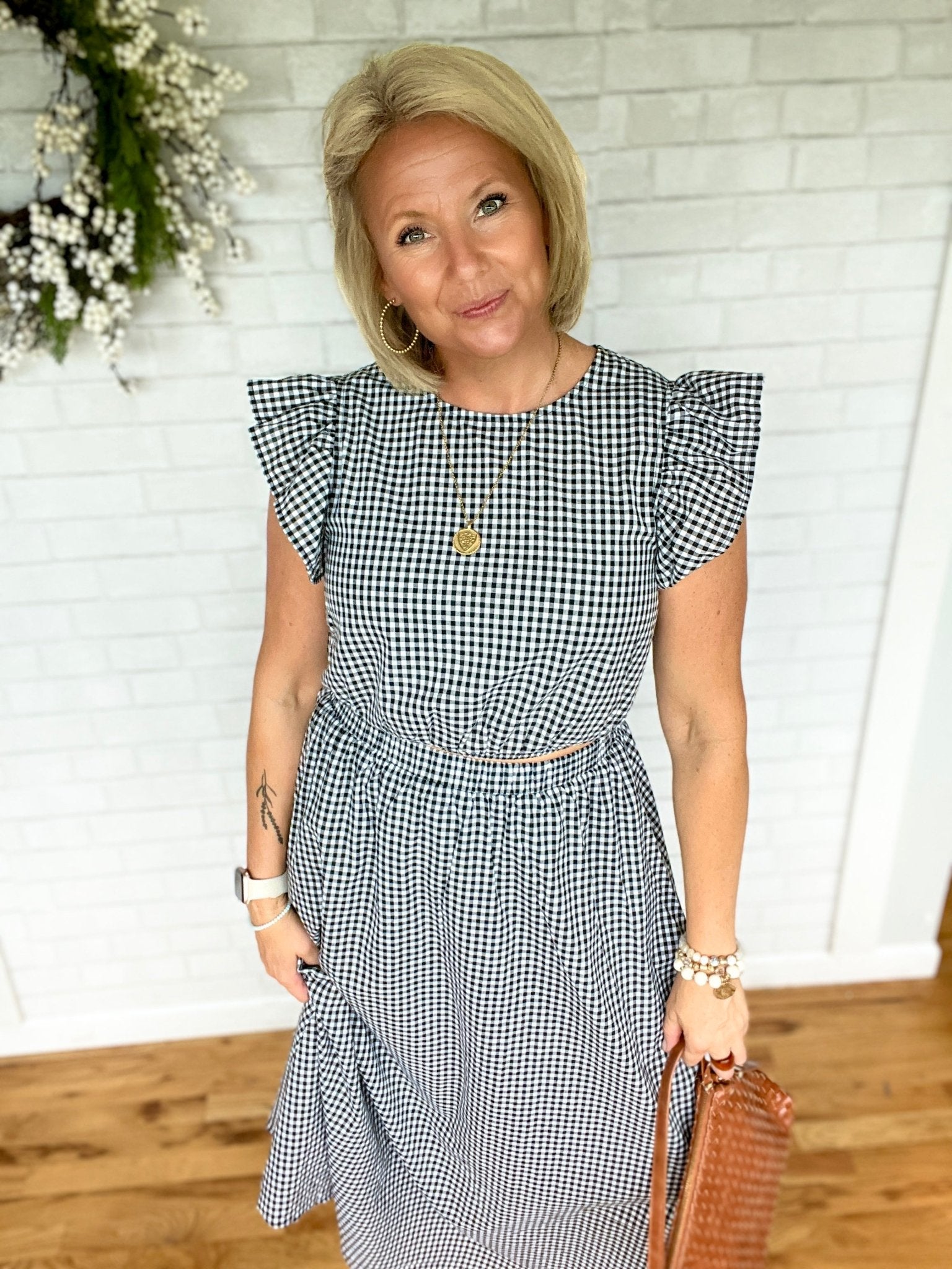 Gingham Ruffle Top - A Bushel & A Peck