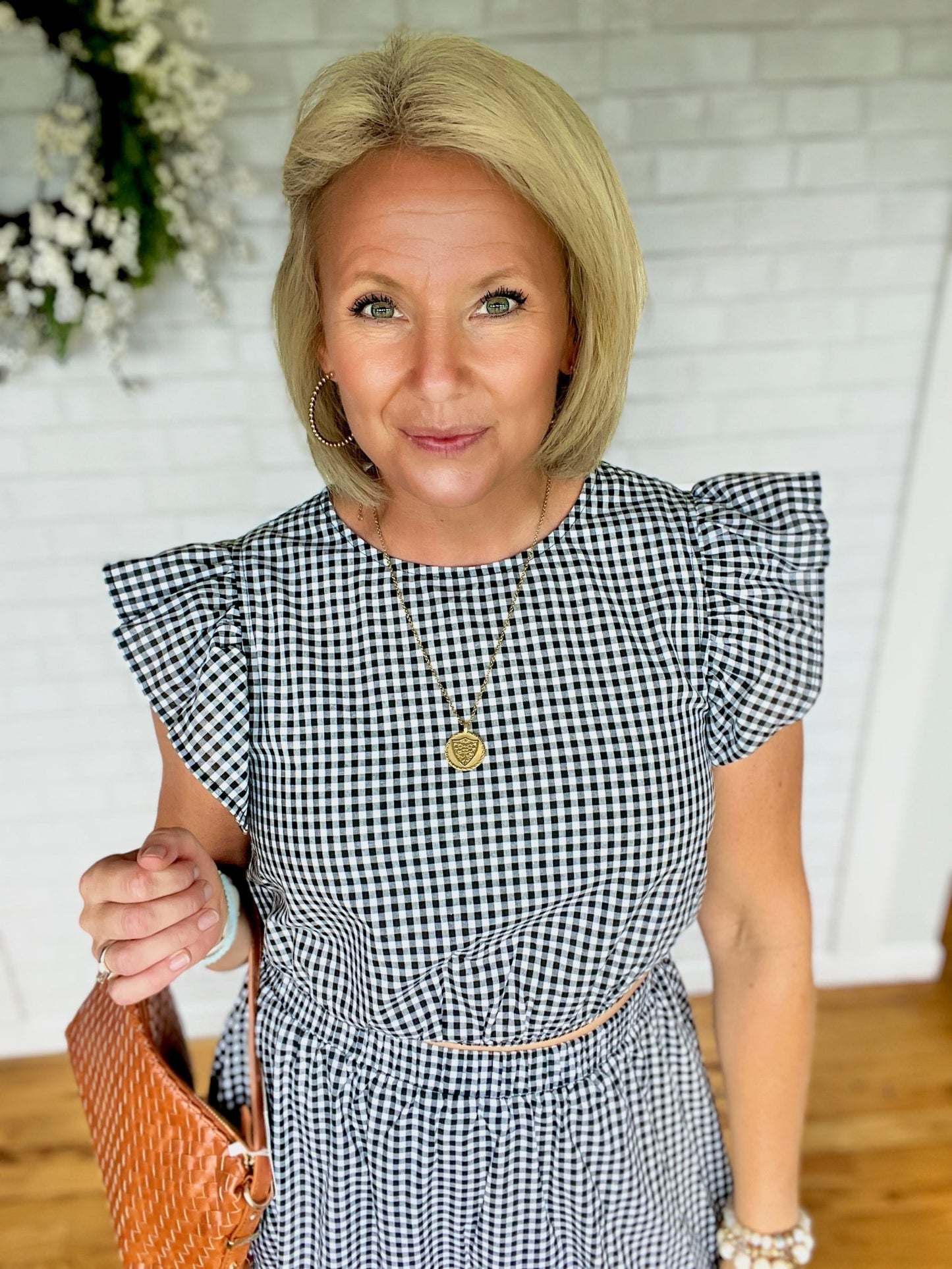 Gingham Ruffle Top - A Bushel & A Peck