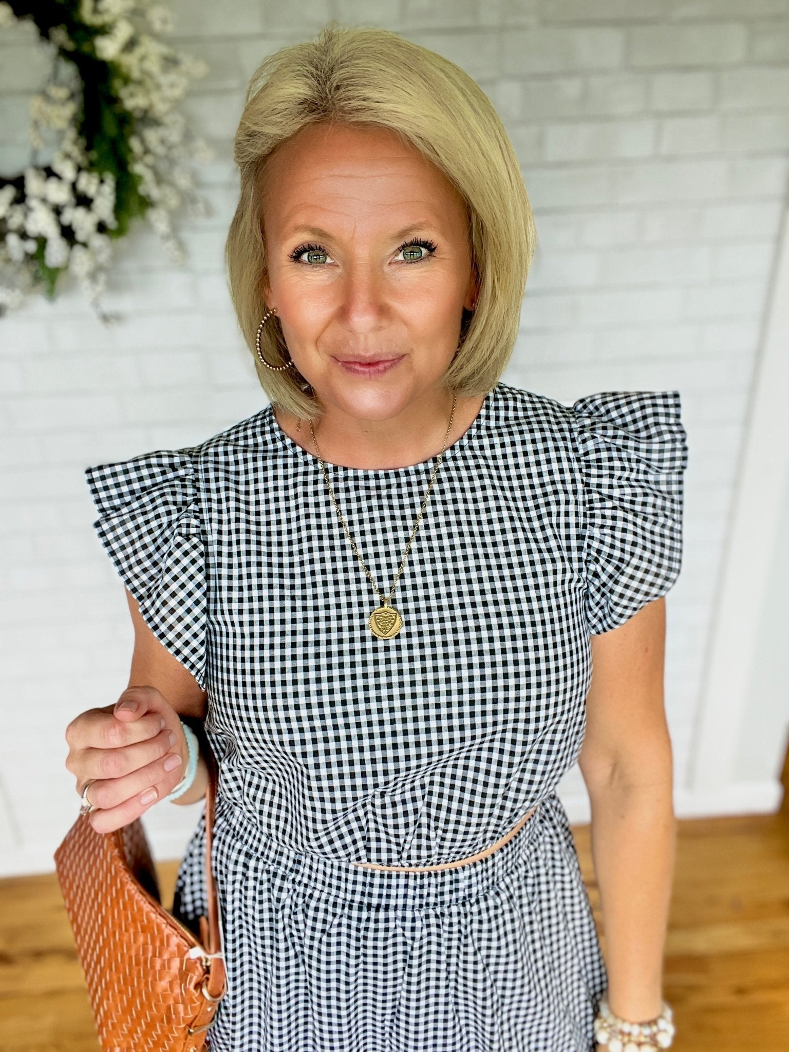 Gingham Ruffle Top - A Bushel & A Peck