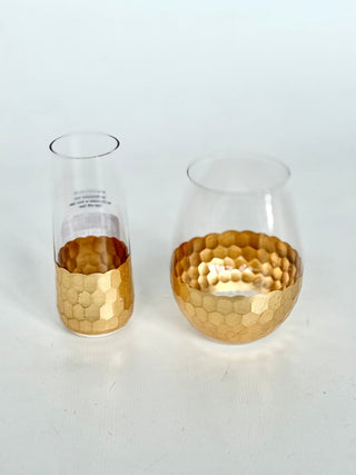 Gold Leaf Wine Glass - A Bushel & A Peck