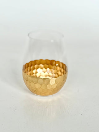 Gold Leaf Wine Glass - A Bushel & A Peck