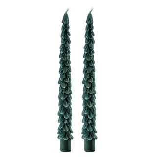 Green Tree Taper Candles, Set of 2 - A Bushel & A Peck