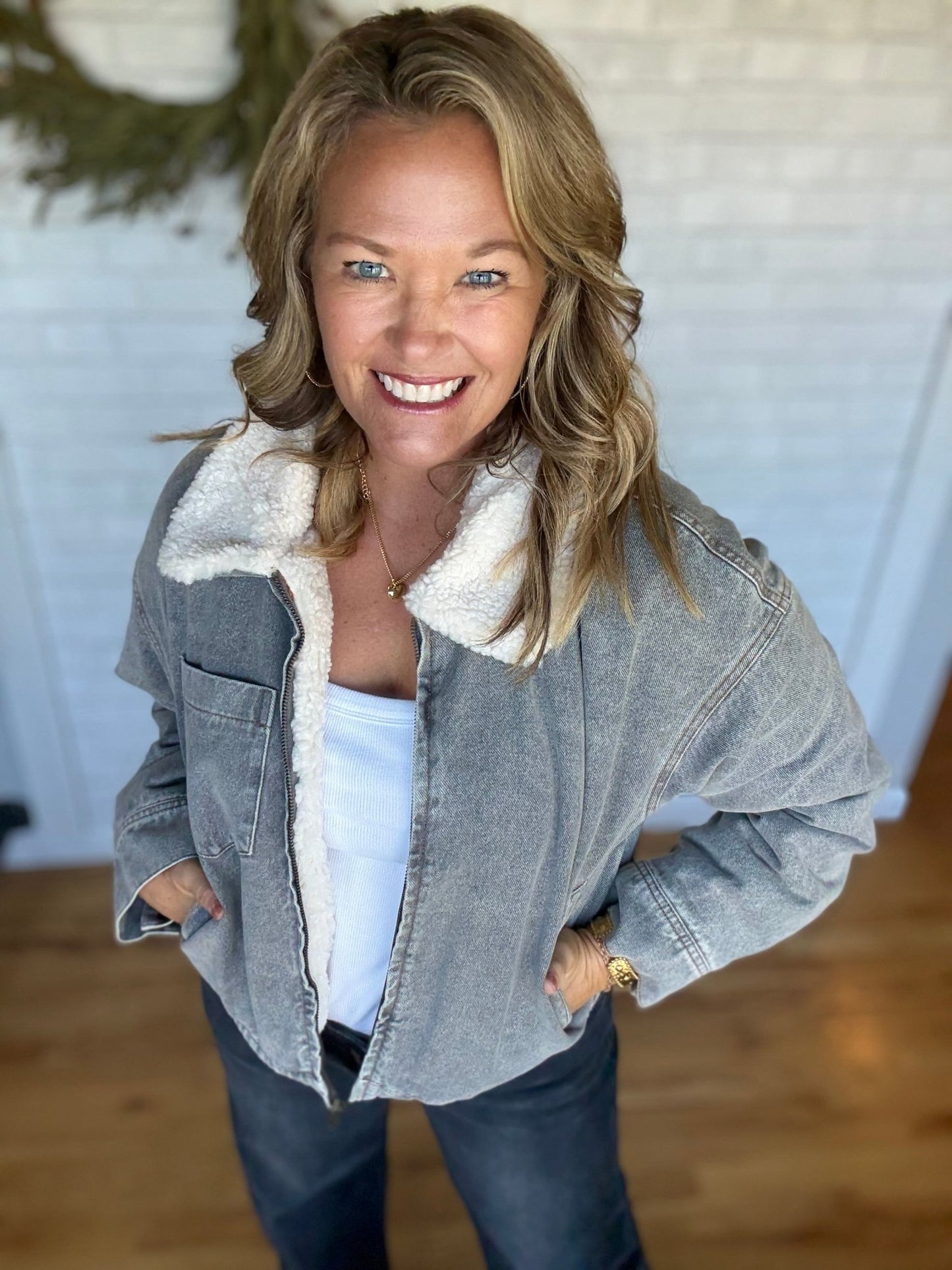 Grey Denim Jacket - A Bushel & A Peck