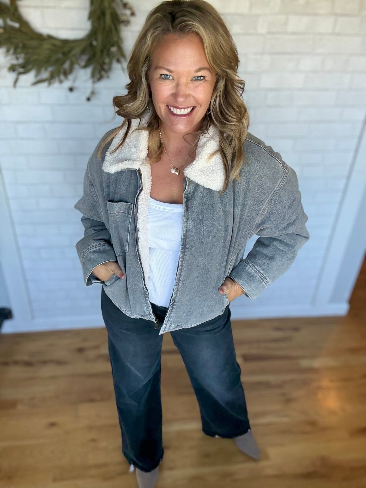 Grey Denim Jacket - A Bushel & A Peck