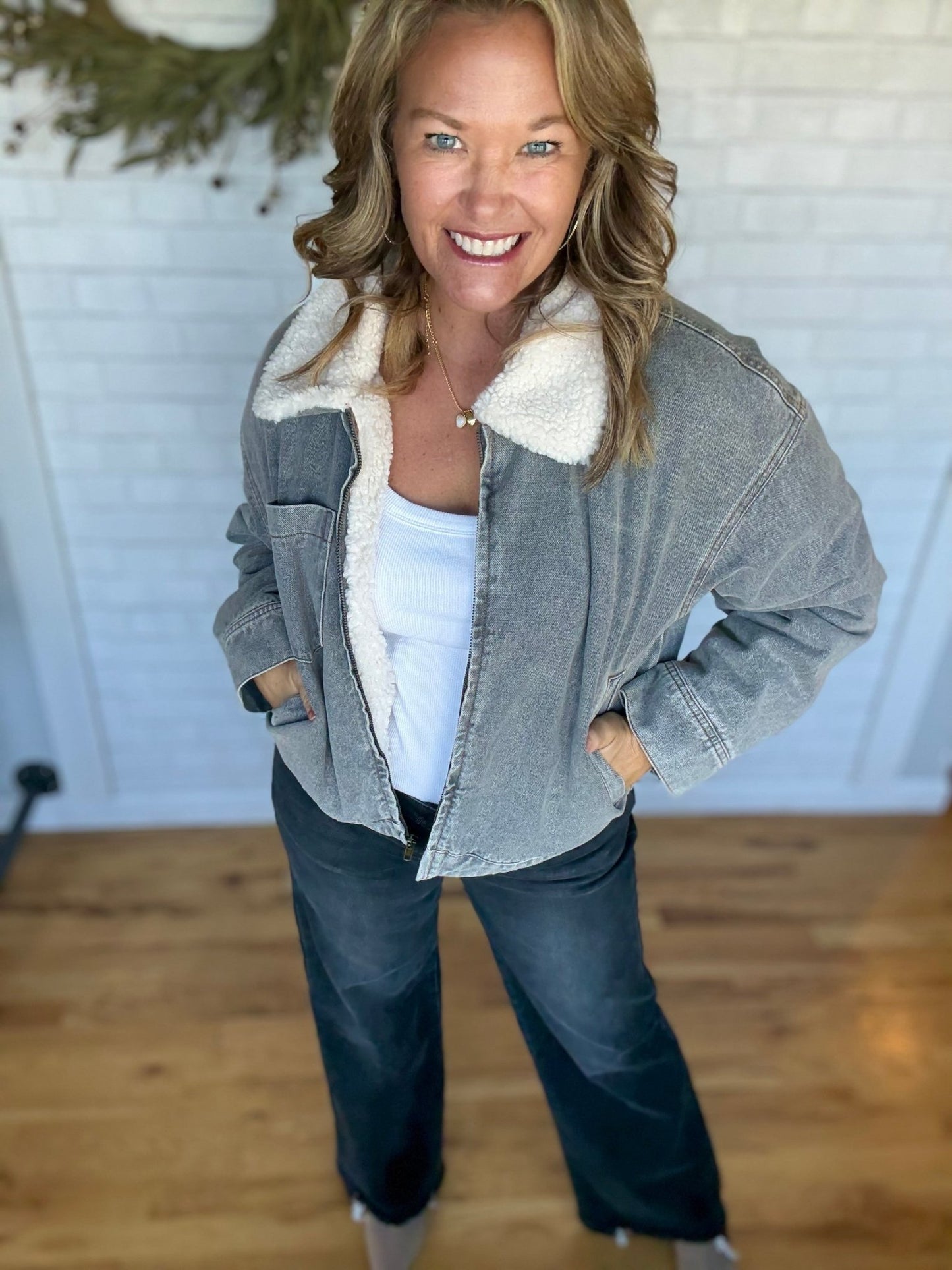 Grey Denim Jacket - A Bushel & A Peck