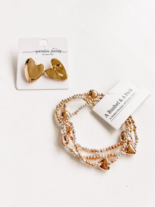 Hammered Heart Earring - A Bushel & A Peck