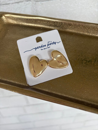 Hammered Heart Earring - A Bushel & A Peck
