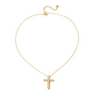 Hannah Diamond Cross Necklace - WATERPROOF - A Bushel & A Peck