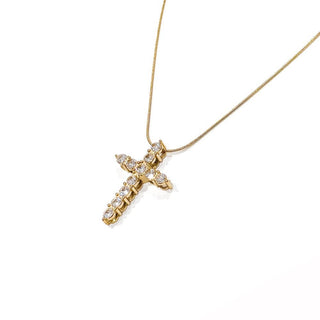 Hannah Diamond Cross Necklace - WATERPROOF - A Bushel & A Peck