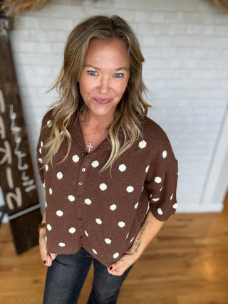 Harper Brown Sugar Short Sleeve Sweater - A Bushel & A Peck