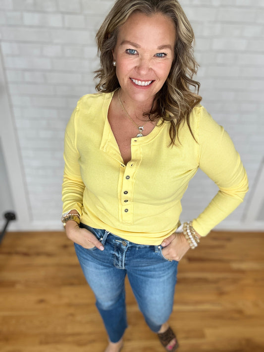 Hattie Top - Yellow - A Bushel & A Peck