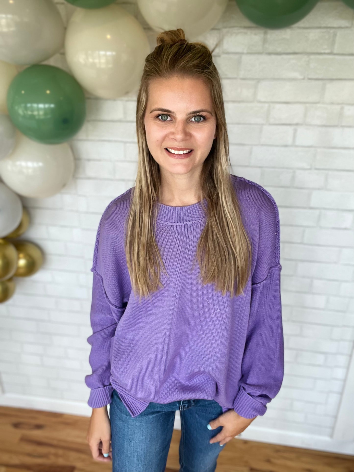 Ashlie Oversized Sweater - Purple