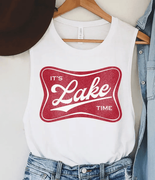 Its Lake Time Graphic Tank Top - A Bushel & A Peck