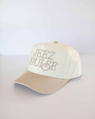 Jeez Louise Unisex Trucker Hat: Black - A Bushel & A Peck