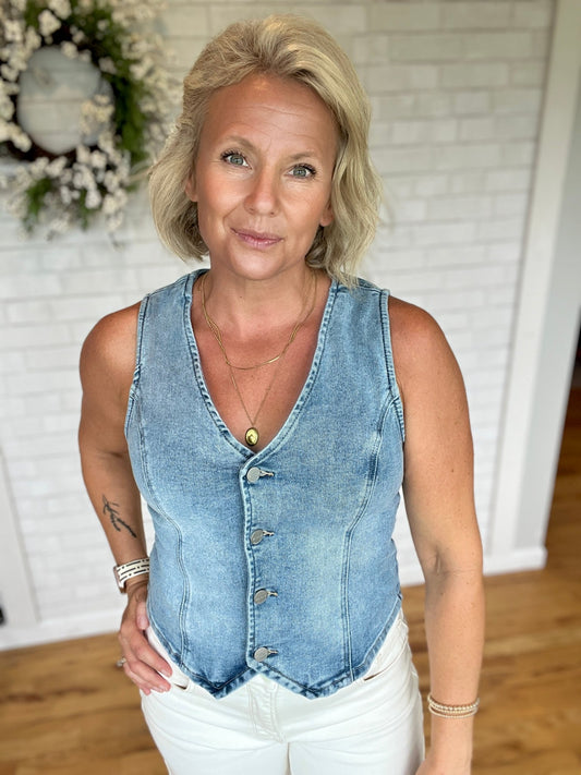 Jema Button Down Vest by Risen - A Bushel & A Peck
