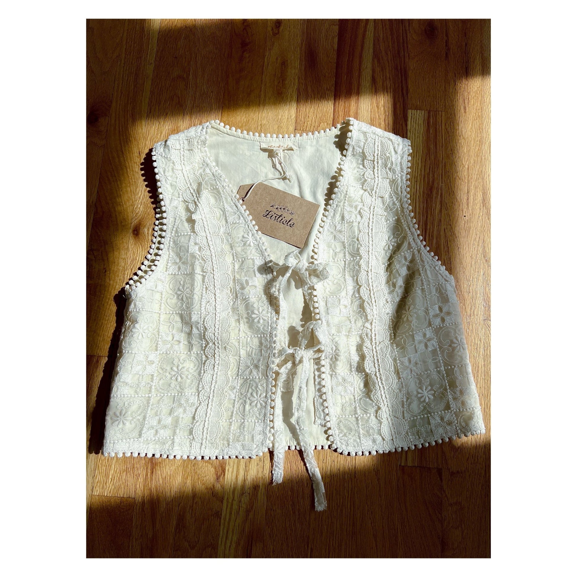 Lace Eyelet Vest - A Bushel & A Peck