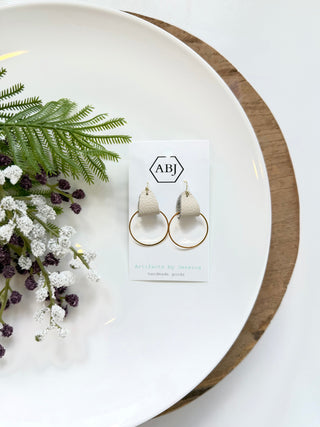Leather & Hoop Earrings - Smooth - A Bushel & A Peck