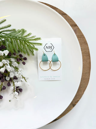 Leather & Hoop Earrings - Smooth - A Bushel & A Peck
