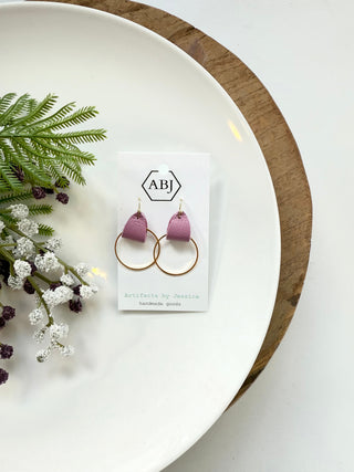 Leather & Hoop Earrings - Smooth - A Bushel & A Peck